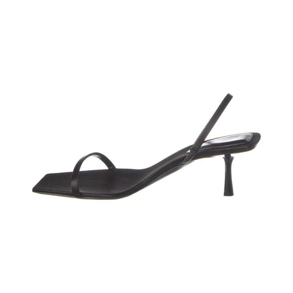Saint Laurent Black Jaspe 55 Silk Slingback Heels - Picture 1 of 4
